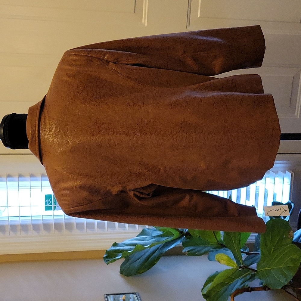 KIM ROGERS Caramel snakeskin textured print fully lined zip front jacket 16 New… - Picture 5 of 9